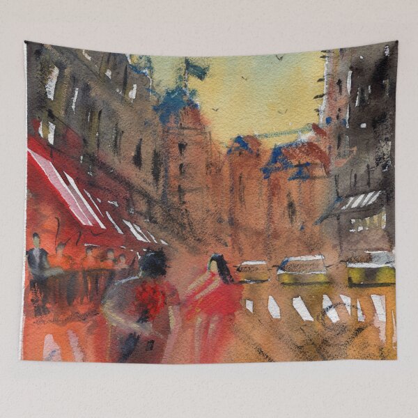 Item preview, Impressionist street scene designed and sold by darrenyeoart.