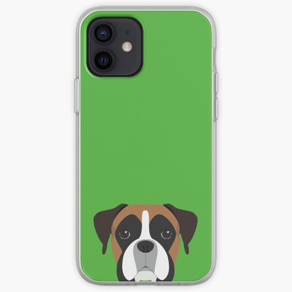 Boxer Dog Portrait Illustration iPhone Soft Case