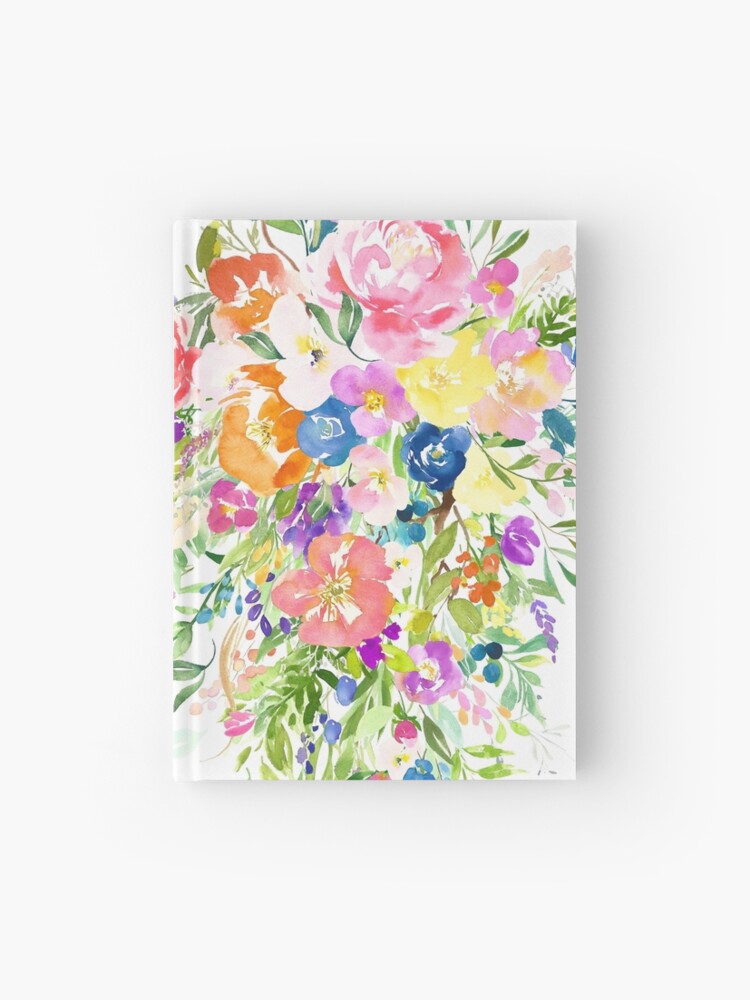 Pink burgundy floral bouquet Spiral Notebook for Sale by junkydotcom