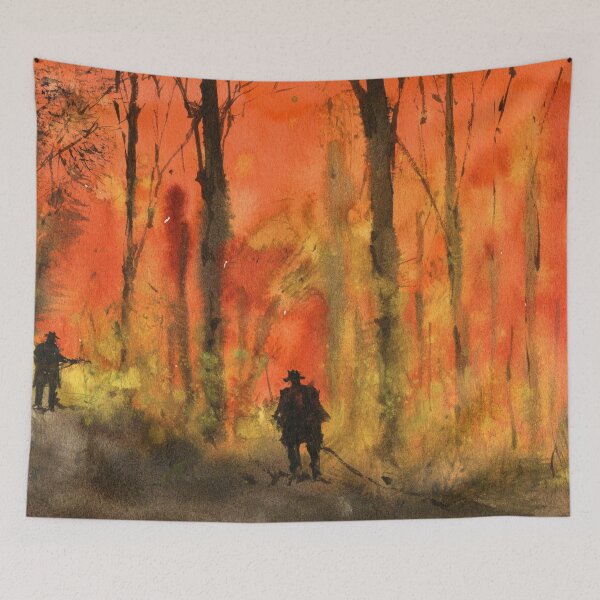 Item preview, Firefighters fighting Victorian bushfires designed and sold by darrenyeoart.