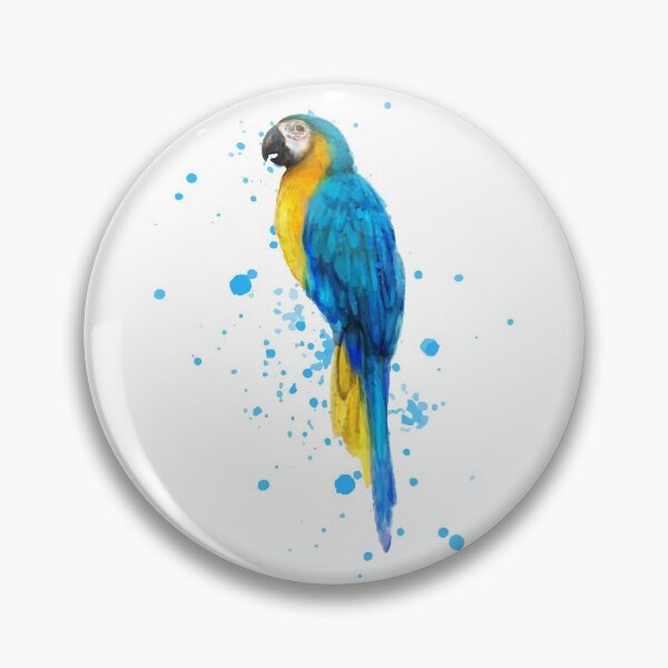 Item preview, Watercolor Blue and Gold Macaw designed and sold by Makanahele.