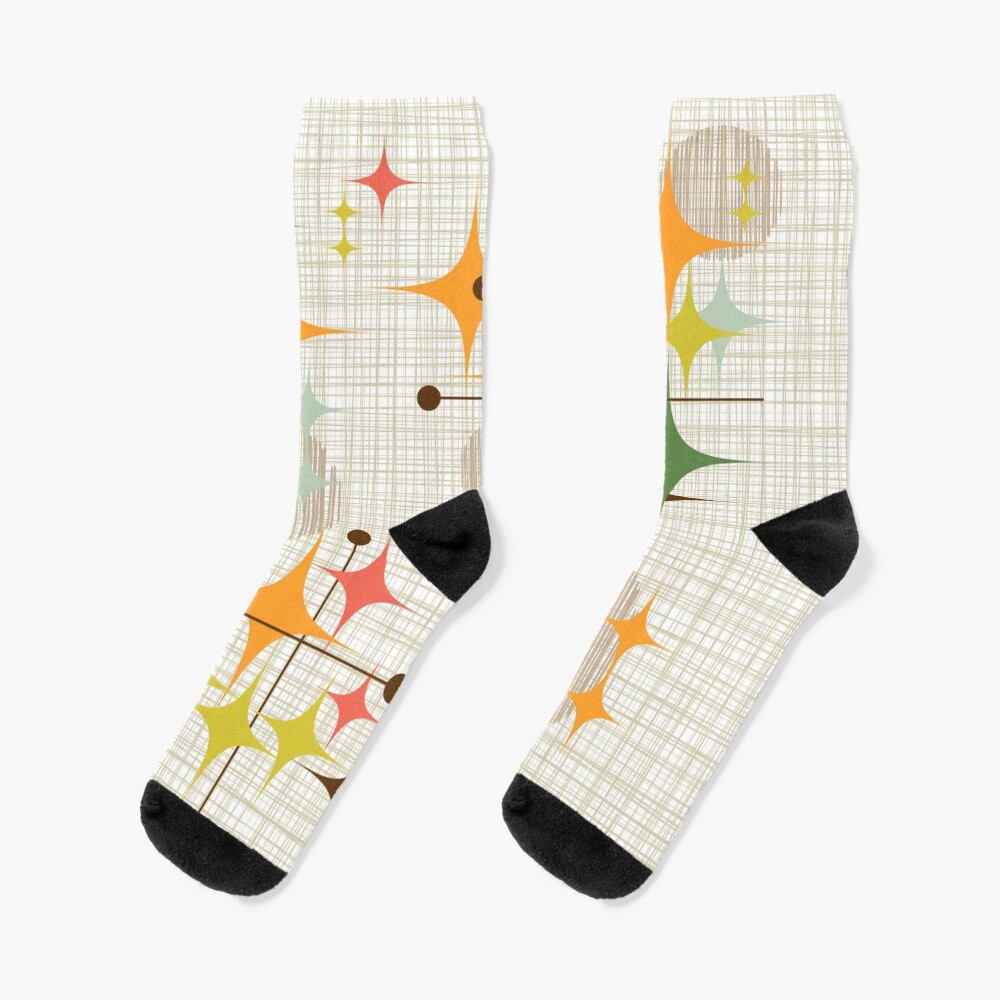 Eames Era Starbursts and Globes 3 (bkgrnd) Socks