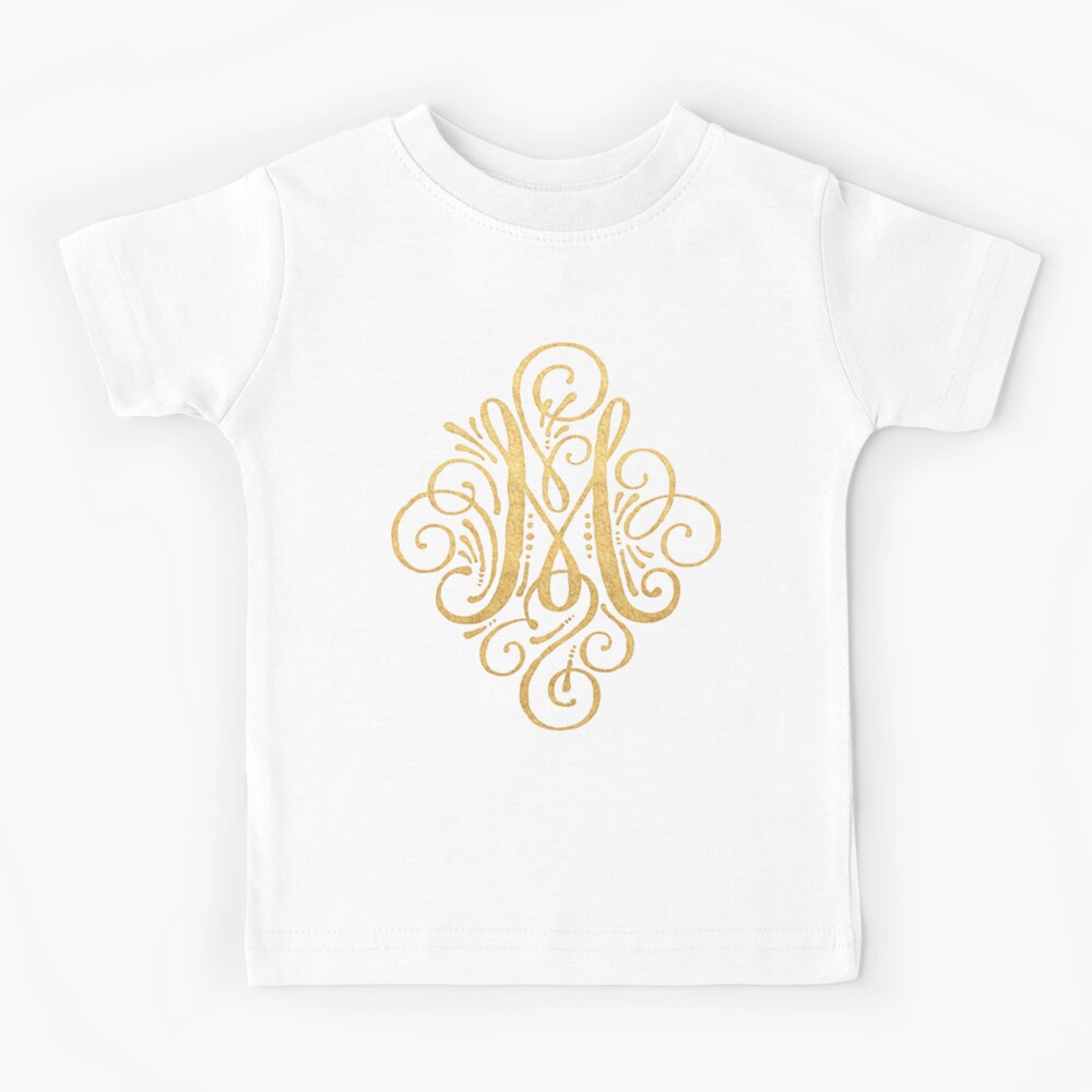 Letter M Gold Monogram Mom Mother Mommy Queen Golden Crown Premium T-Shirt