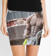 Workman at Low Tide on the Thames River with Frank Mini Skirt