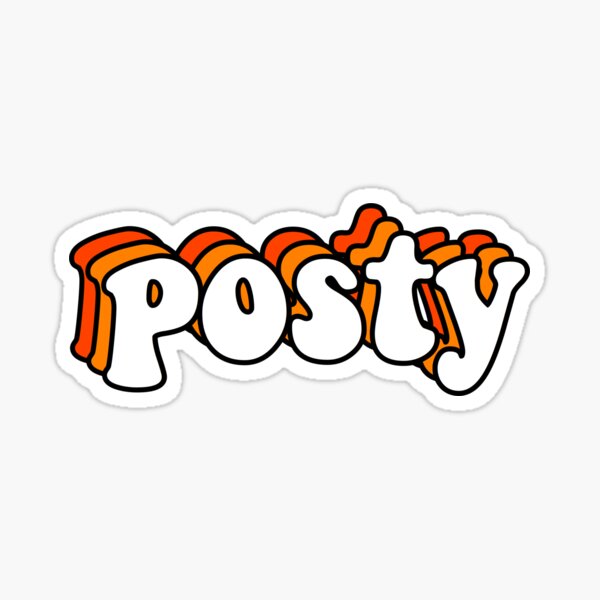retro orange posty Sticker