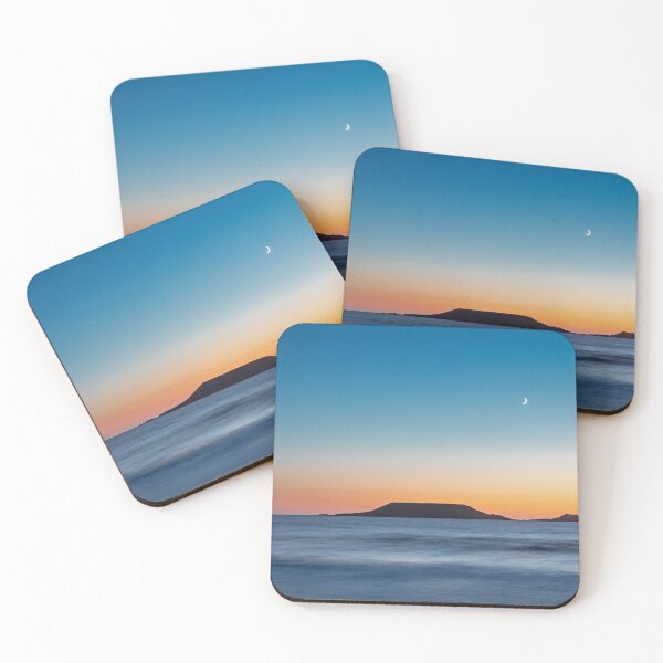Item preview, Worms Head, Rhossili Bay with the moon designed and sold by Dan Santillo.
