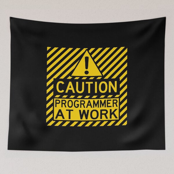 Artikelvorschau, Caution Programmer at work entworfen und verkauft von ClumsyCat.