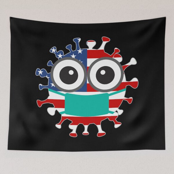 Item preview, American Corona virus logo clip art mask america USA flag with pattern designed and sold by zugharo2019.