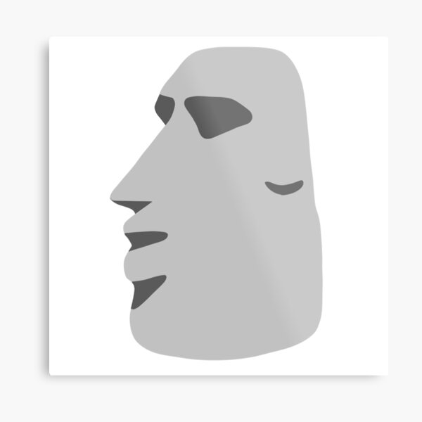 Moai Emoji Metal Print for Sale by tutorvein