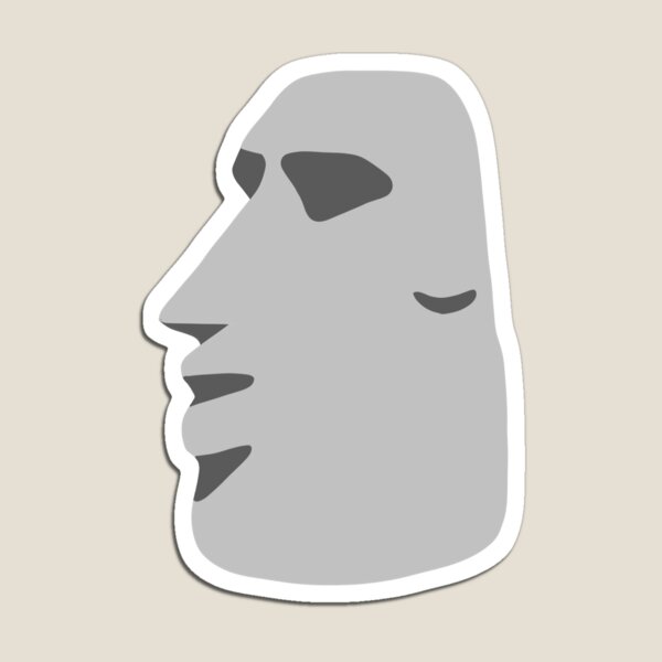 Moyai Emoji Moai Emoji Easter Island Black Sticker for Sale by BunkerBunch