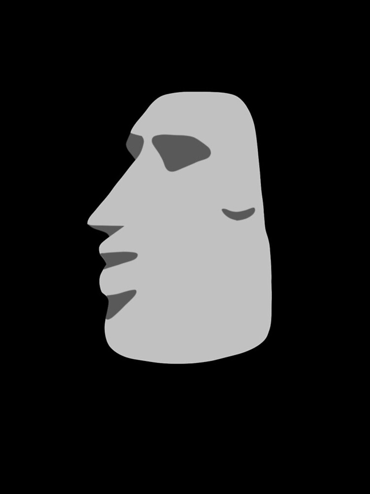 Moyai Emoji Moai Emoji Easter Island Black Sticker for Sale by BunkerBunch