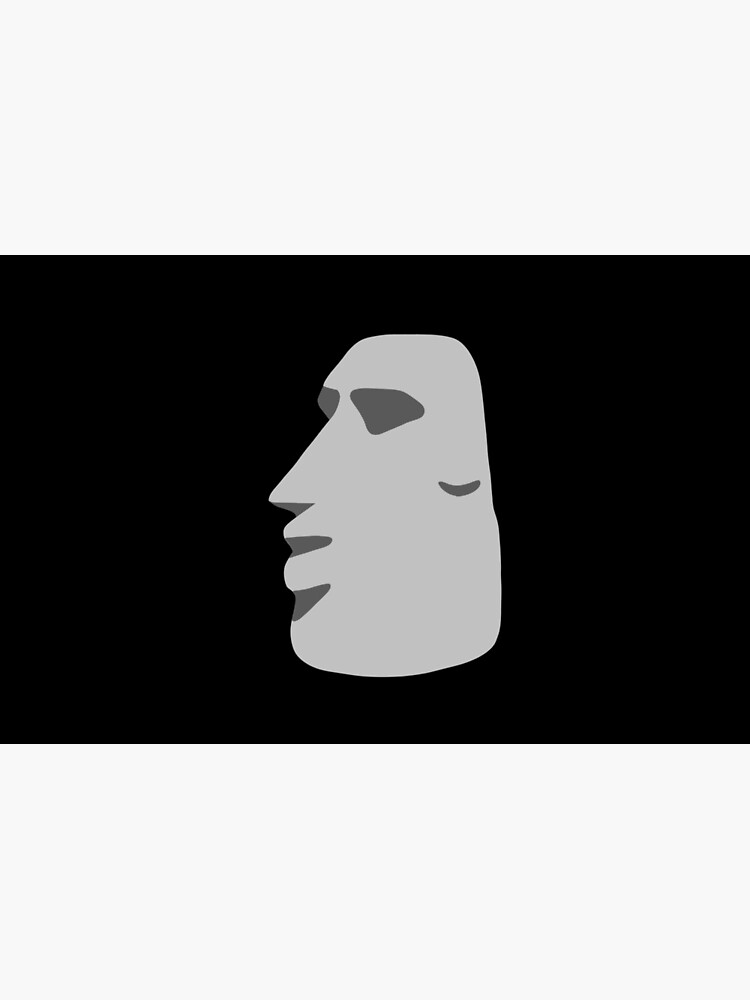 Moyai Emoji Moai Emoji Easter Island Black Sticker for Sale by