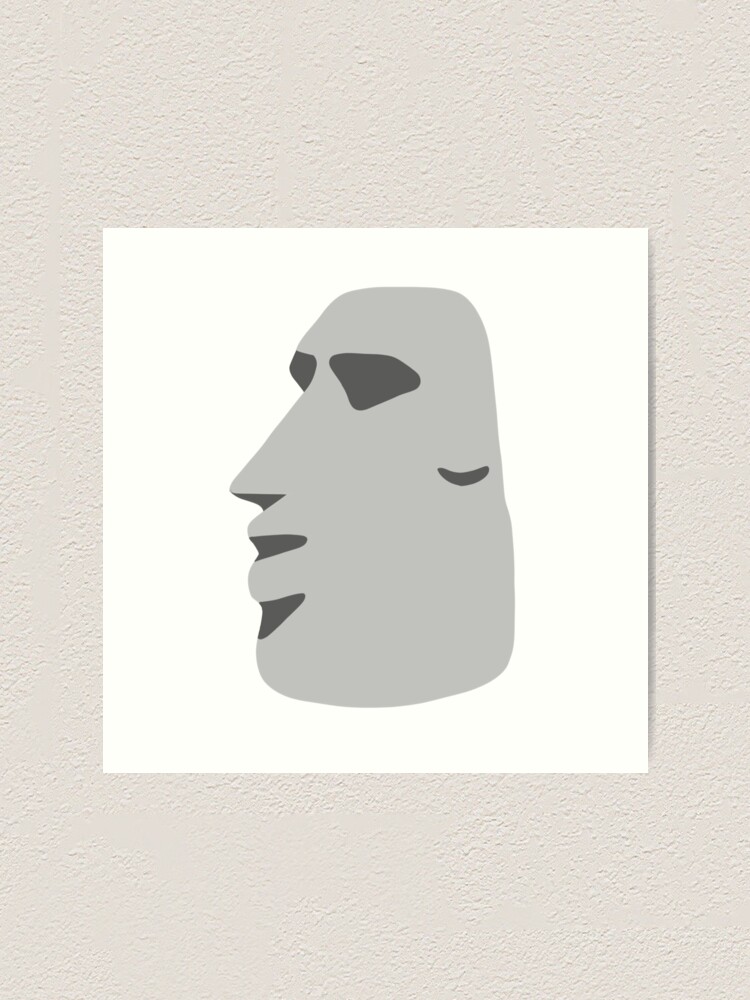Moyai Emoji Moai Emoji Easter Island Black | Art Print