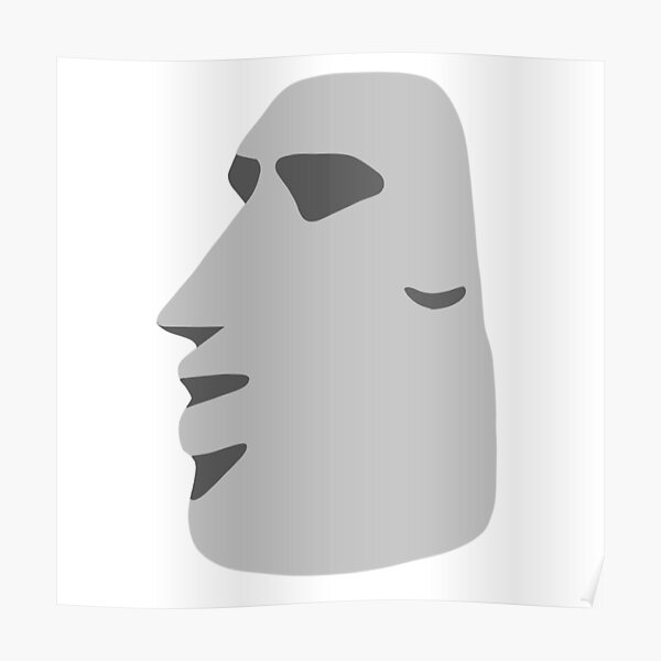 "Moyai Emoji Moai Emoji Easter Island Black" Poster by BunkerBunch