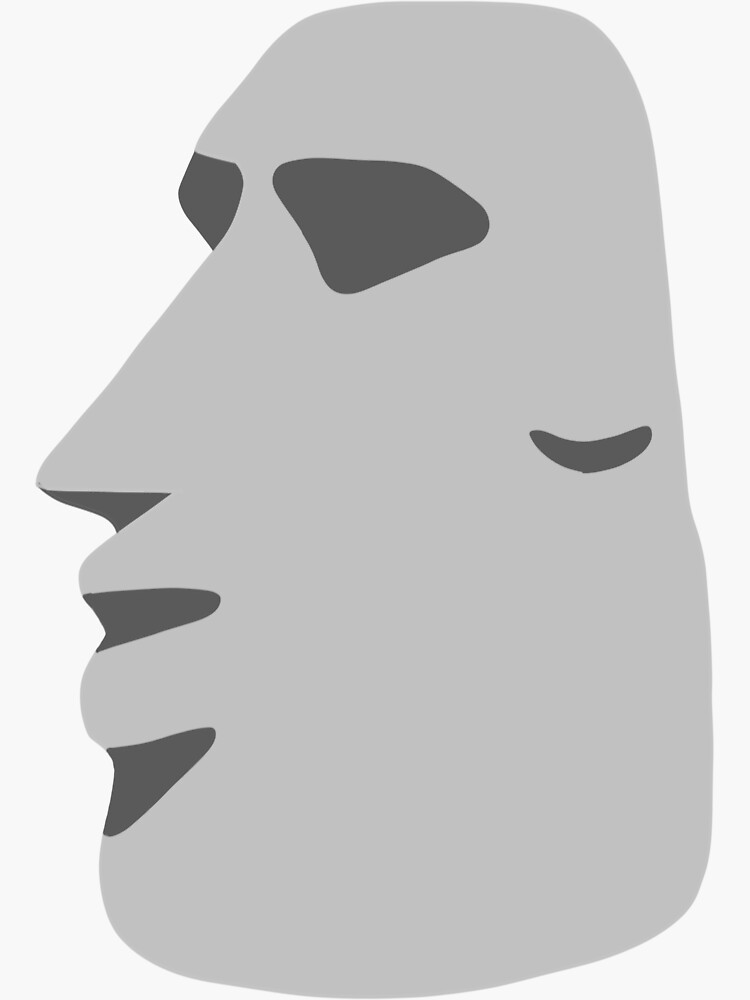 Moyai Emoji Moai Emoji Easter Island Black Sticker for Sale by BunkerBunch