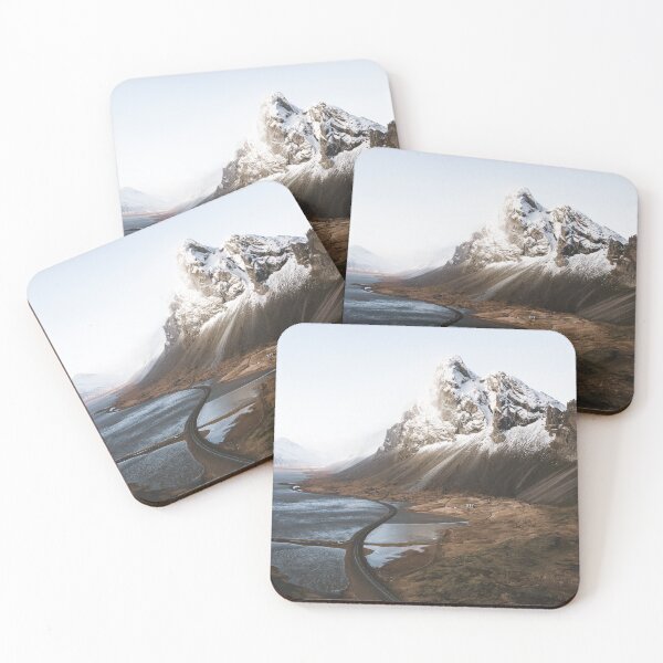 Item preview, Icelandic coastal road with Eystrahorn Mountain in the background designed and sold by michieldros.
