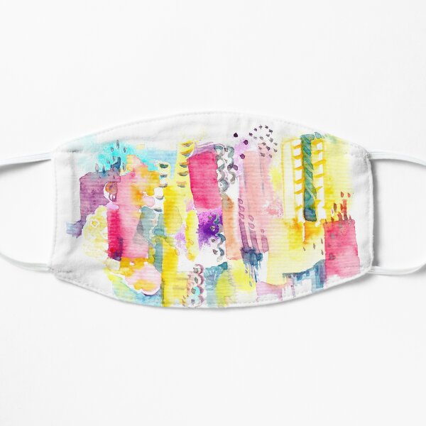 Abstract Watercolor Cityscape Flat Mask