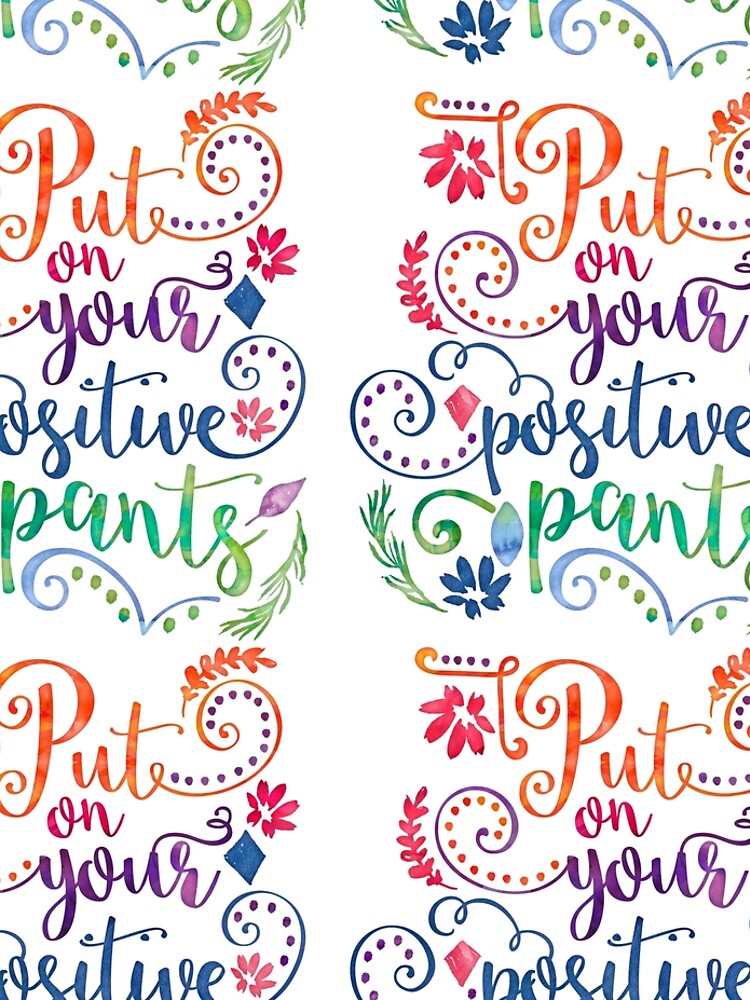 Thumbnail 5 of 5, Leggings, Watercolor Quote Positive Pants designed and sold by junkydotcom.