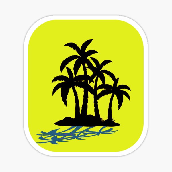 palm yeloow and blue  Sticker