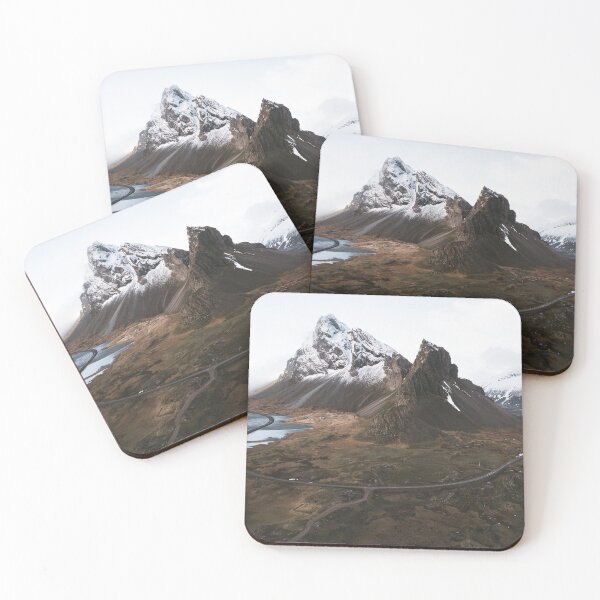Item preview, Panorama of Icelandic coastal road with Eystrahorn Mountain in the background designed and sold by michieldros.