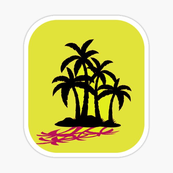 palm yellow and pink  Sticker