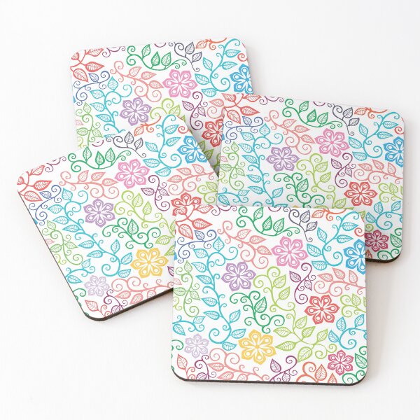 Item preview, Fun Hip Purple Pink Turquoise Blue Green Flowers designed and sold by LC Graphic Design Studio.
