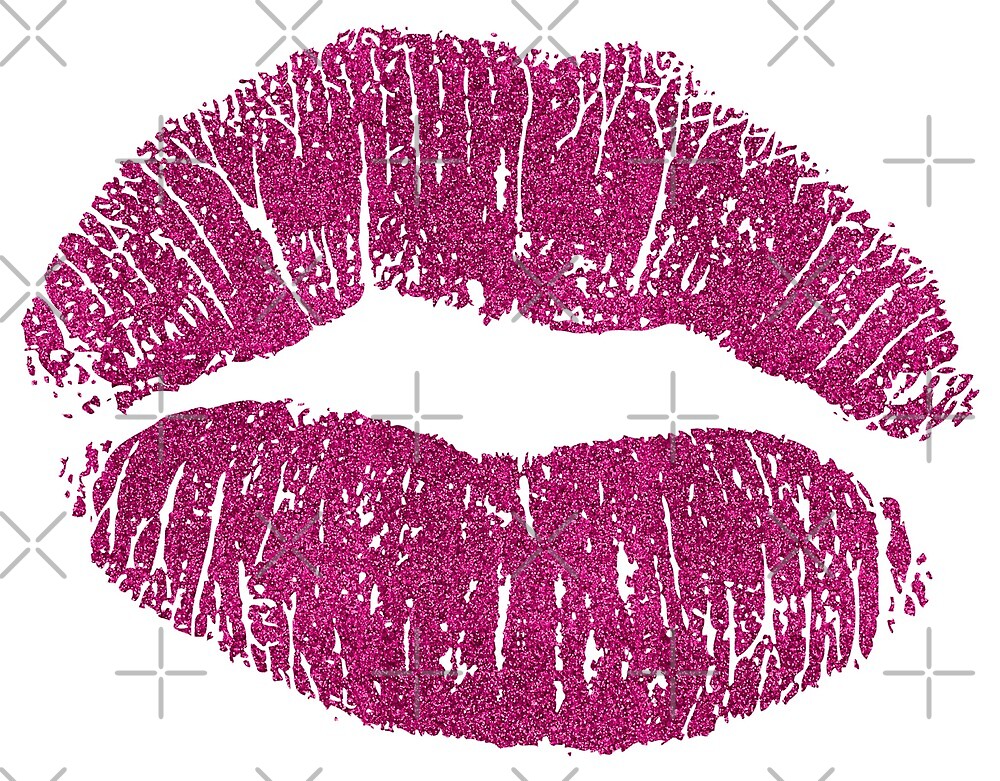 "Pink (Glitter) Lips" by myheadisaprison Redbubble