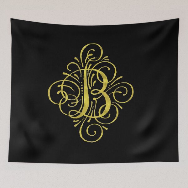 Item preview, Golden Monogram Calligraphy Letter B designed and sold by junkydotcom.
