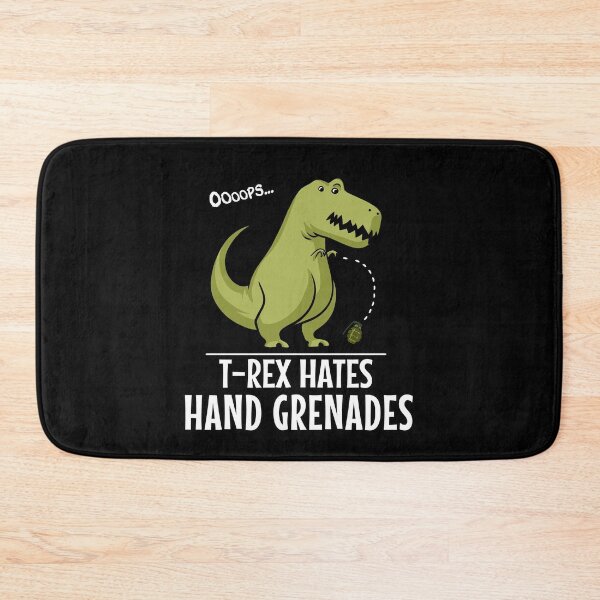 Item preview, T-Rex Dinosaur Hates Hand Grenades designed and sold by underheaven.