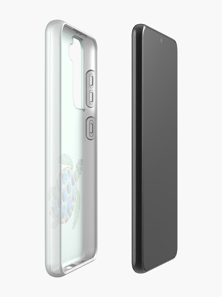 Alternate view of Psychedelic Green Sea Turtle in Acrylic Case & Skin for Samsung Galaxy