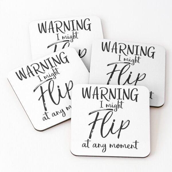 Artikelvorschau, Warning I Might Flip at Any Moment Cheerleading Quote entworfen und verkauft von TNDesignStudio.