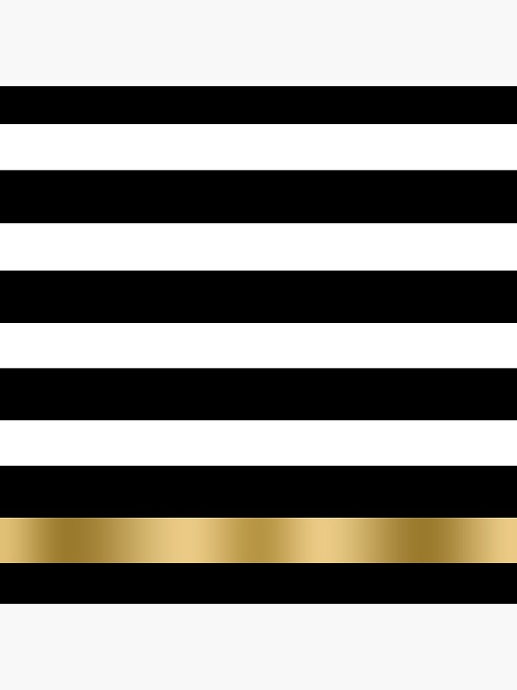 Black White And Gold Stripes  by GoDesign1