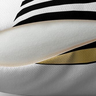 Alternate view of Black White And Gold Stripes Throw Pillow