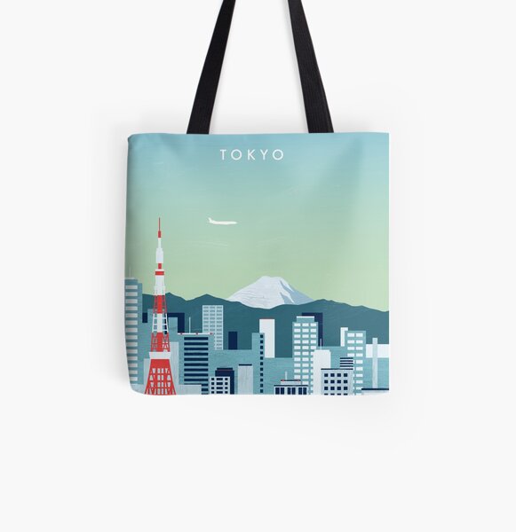 Tokio Travel Poster Allover-Print Tote Bag