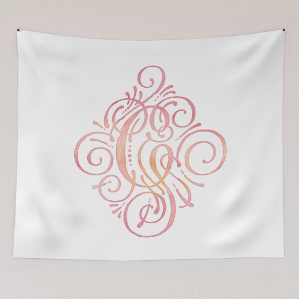 Item preview, Monogram Watercolor Calligraphy Letter G Pink designed and sold by junkydotcom.
