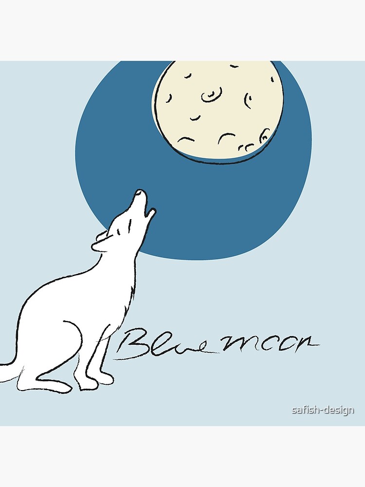 Bluemoon, Wolf howls at the full moon by safish-design