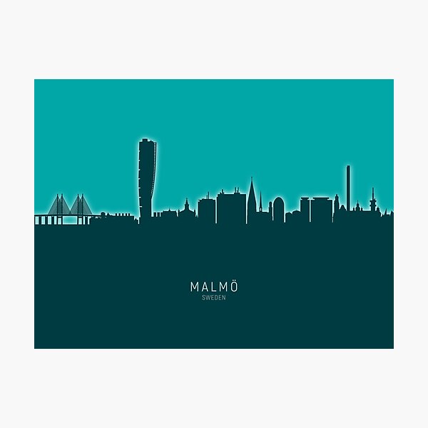 Item preview, Malmö Sweden Skyline designed and sold by ArtPrints.