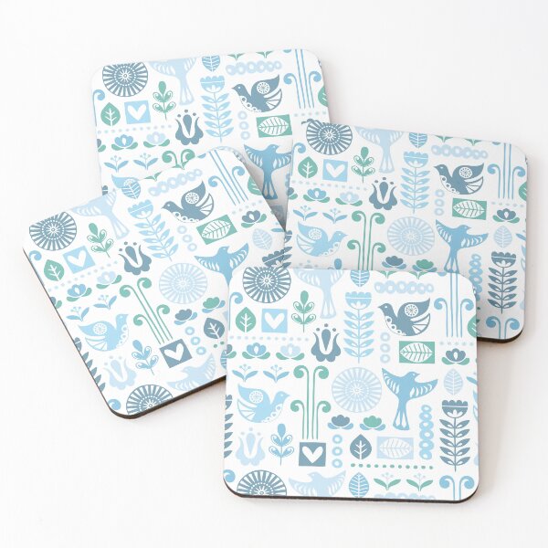Item preview, Scandi birds (frost blue) designed and sold by movezerb.