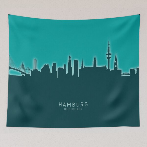 Artikelvorschau, Hamburg Germany Skyline entworfen und verkauft von ArtPrints.