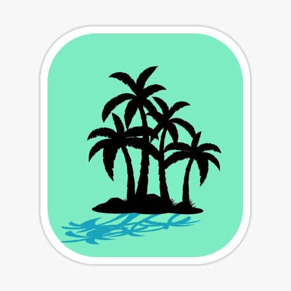 palm black and turquoise  Sticker