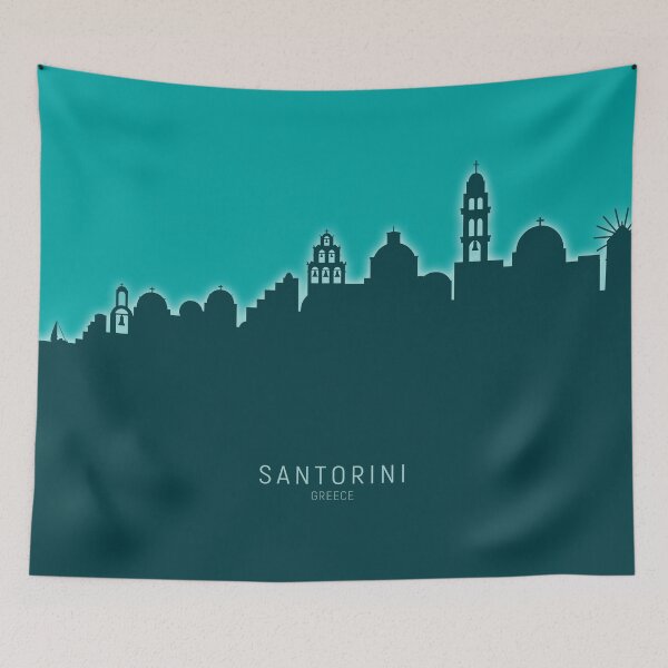 Aperçu de l'œuvre Santorini Skyline créée et vendue par ArtPrints.
