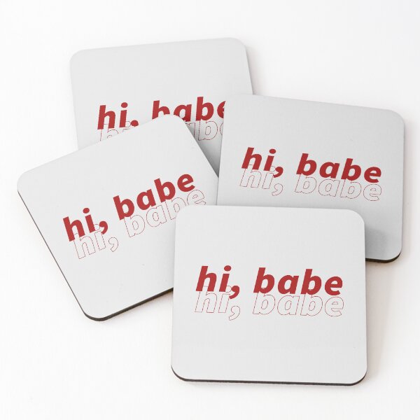 Item preview, Romantic and Simple "hi, babe" Typography Quote in Red Text designed and sold by rieeee.
