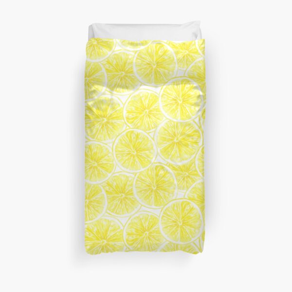 Lemon slices pattern watercolor Duvet Cover