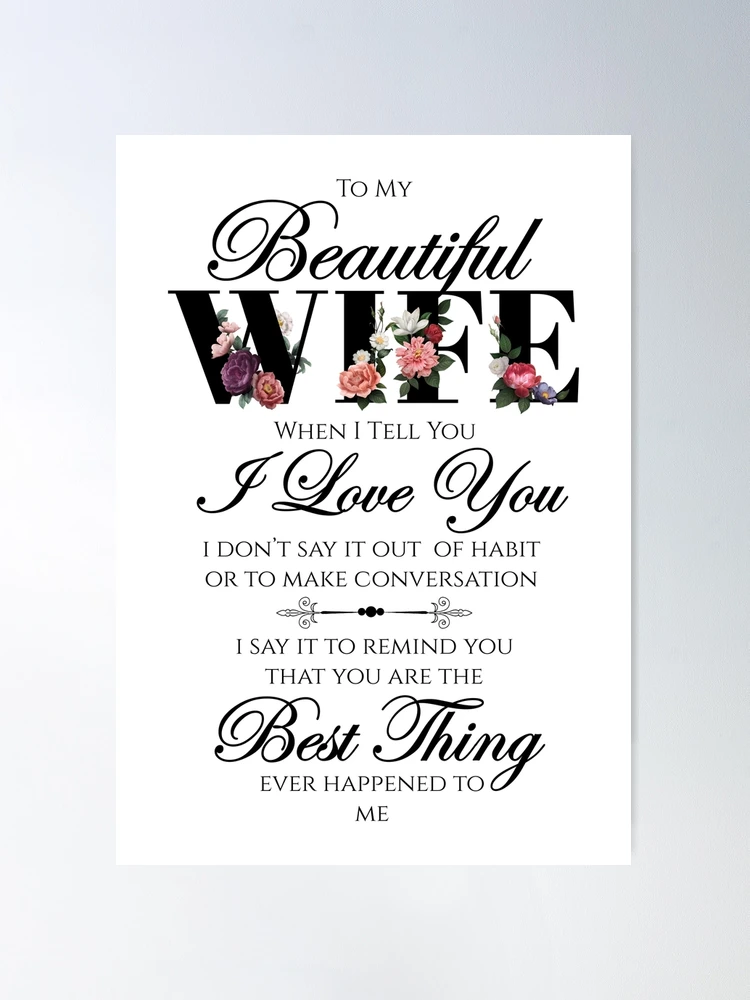 Best gift to Wife Say I Love You Elegant Floral Poster for Sale by  Kleynard Agustin