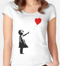 Girl with Balloons Women's Fitted Scoop T-Shirt