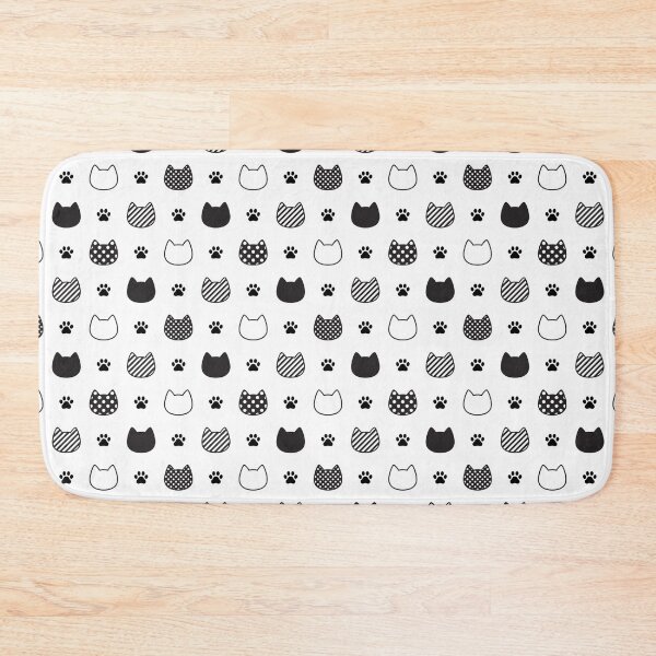 Item preview, kitten head paw footprint seamless pattern  designed and sold by TastefulDesigns.