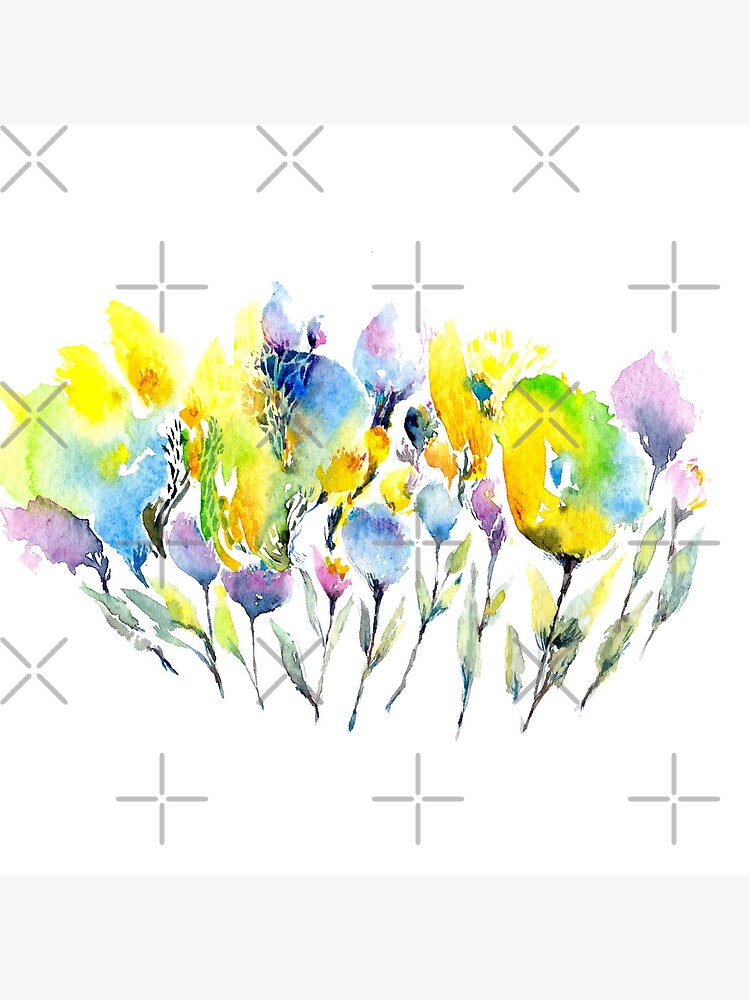 Spring Flowers - Purple Yellow and Green by whya