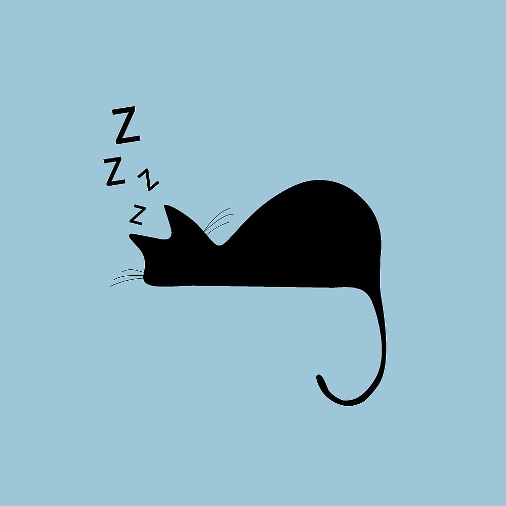 "Sleeping Cat Nap Silhouette" by pdgraphics | Redbubble