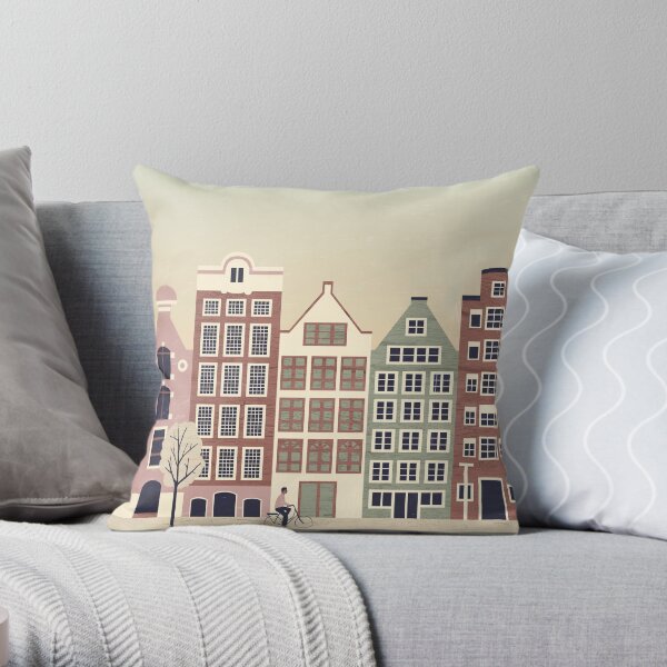 Amsterdam Travel Poster Dekokissen