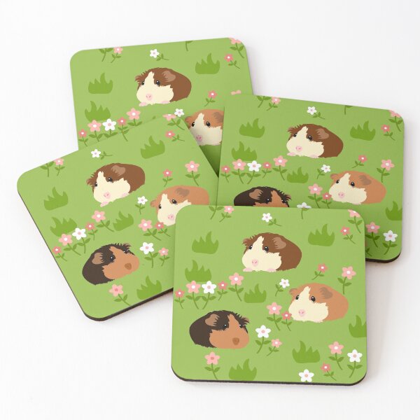 Item preview, Guinea Pig and Flowers - Green designed and sold by Lulupainting.
